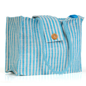 Jute Long handle Daily carry bag - SkyBlue